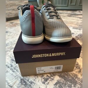 Size 12, Johnston & Murphy Gray and Red Men's Sneakers